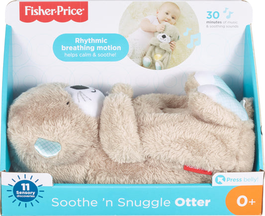 Fisher-Price Schlummer Otter – Kuscheltier mit Musik & Atembewegung für Babys